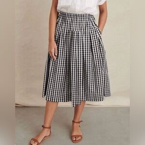 Alex Mill Black and White Gingham A-Line Skirt